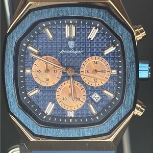 Poedagar Blue and Gold Men's Watch